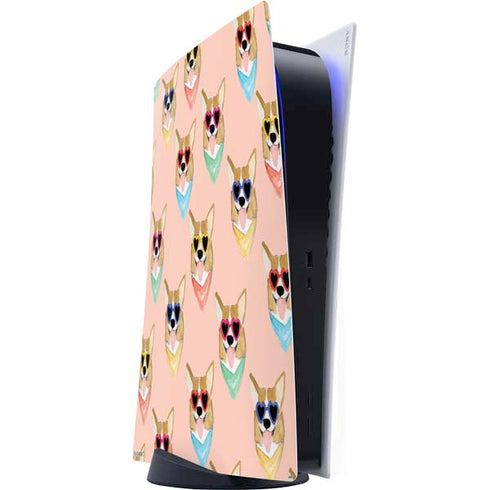 Bouffants and Broken Hearts Corgi Love PS5 Digital Edition Console Skin